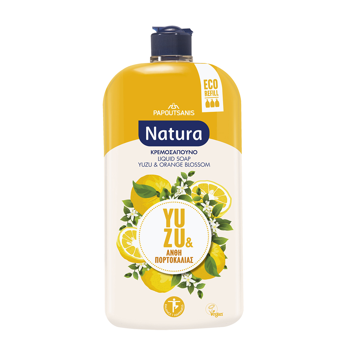 NATURA Liquid Soap Bottle Refill Yuzu Orange Blossom Hondos Center