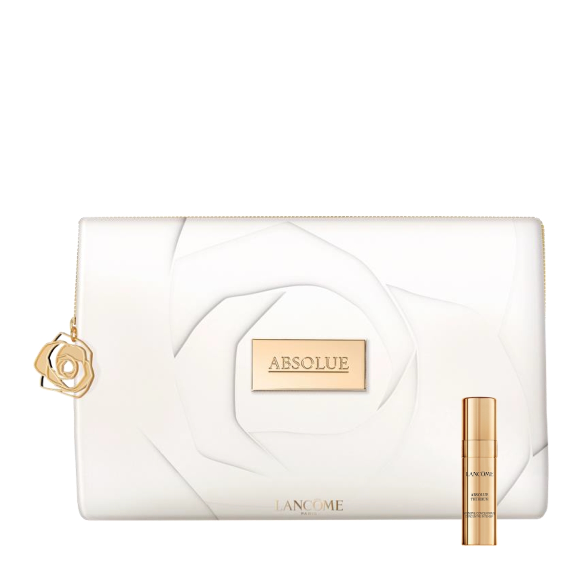 LANCOME ABSOLUE サンプル5点　ポーチ付 LANCOME ランコム レザー調レッドポーチ(004)(W_116) : コスメ