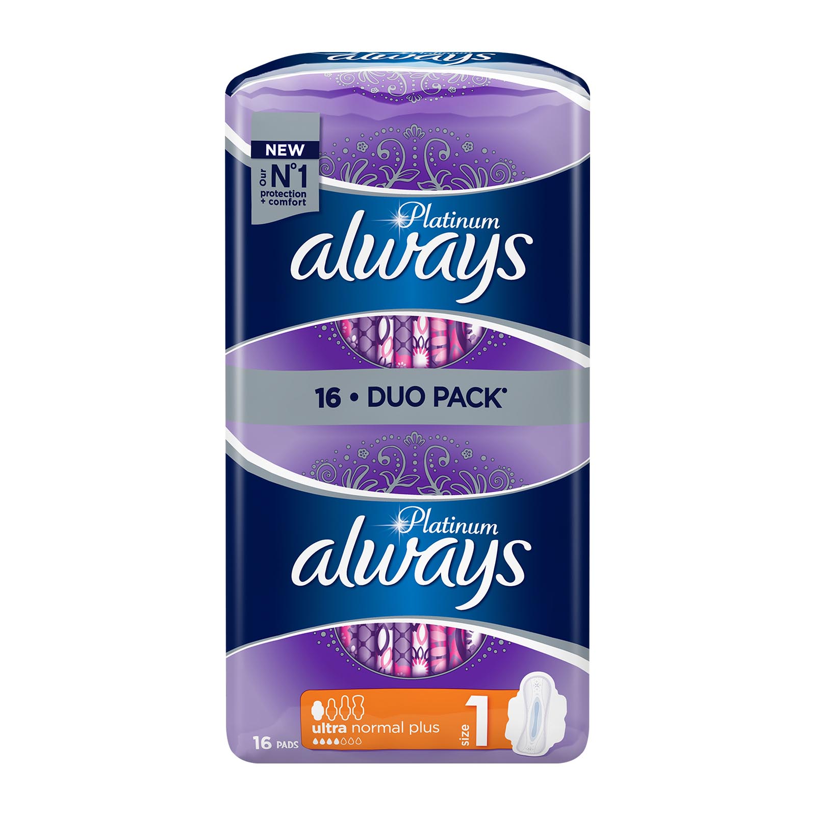 Always Platinum Normal Sanitary Towels With Wings 24 Pads, Toiletries