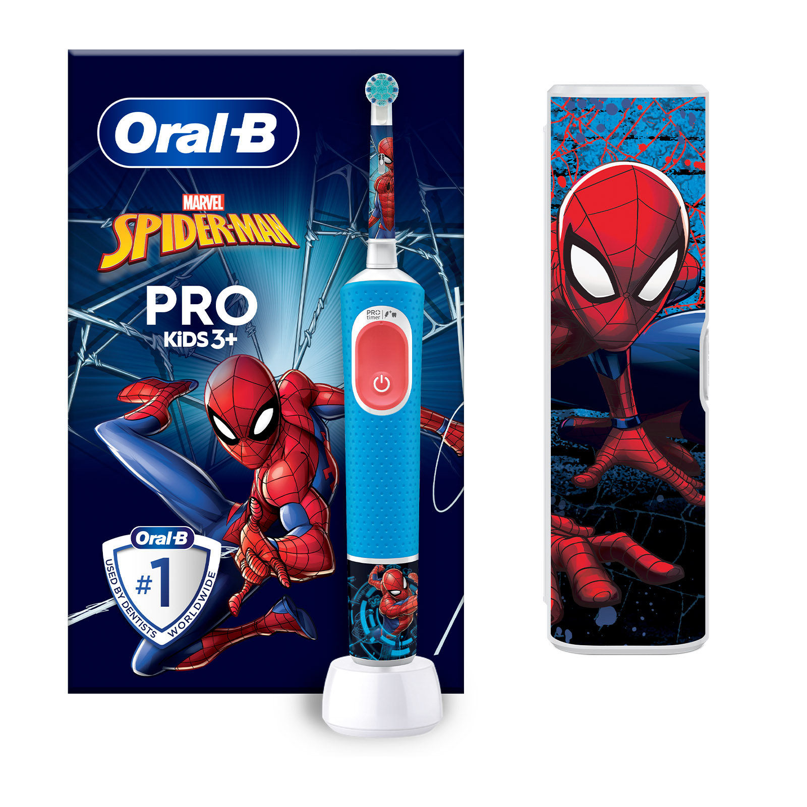 Vitality Pro Ηλεκτρική Οδοντόβουρτσα Spider-Man Με Θήκη Ταξιδίου, Για Παιδιά 3+ Ετών